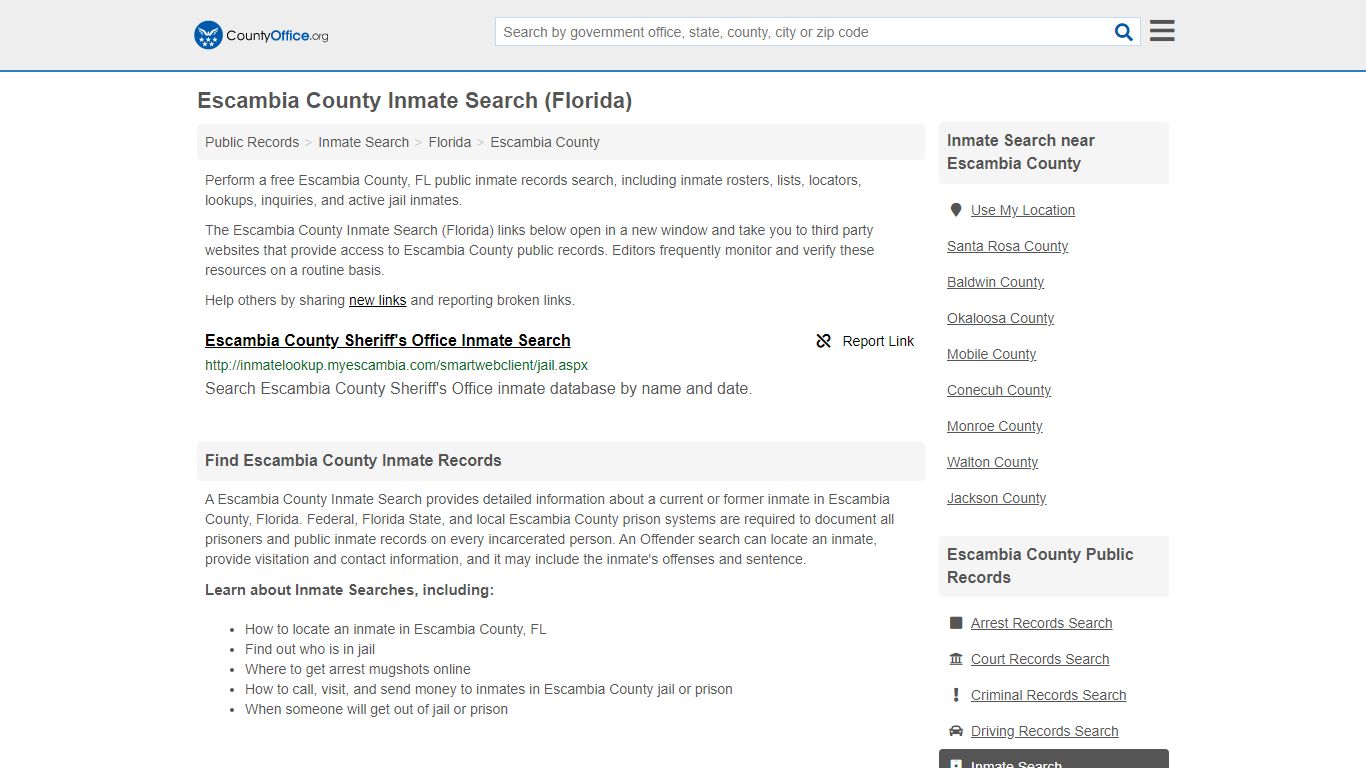 Inmate Search - Escambia County, FL (Inmate Rosters ...