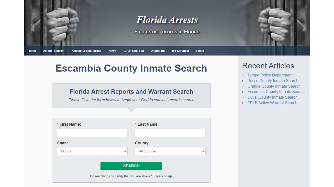 Escambia County Inmate Search - Florida Arrests